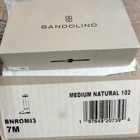 BANDOLINO Romi Womens Faux Leather Round Toe Knee-High Boots in Medium Natural 7 - Picture 15 of 15